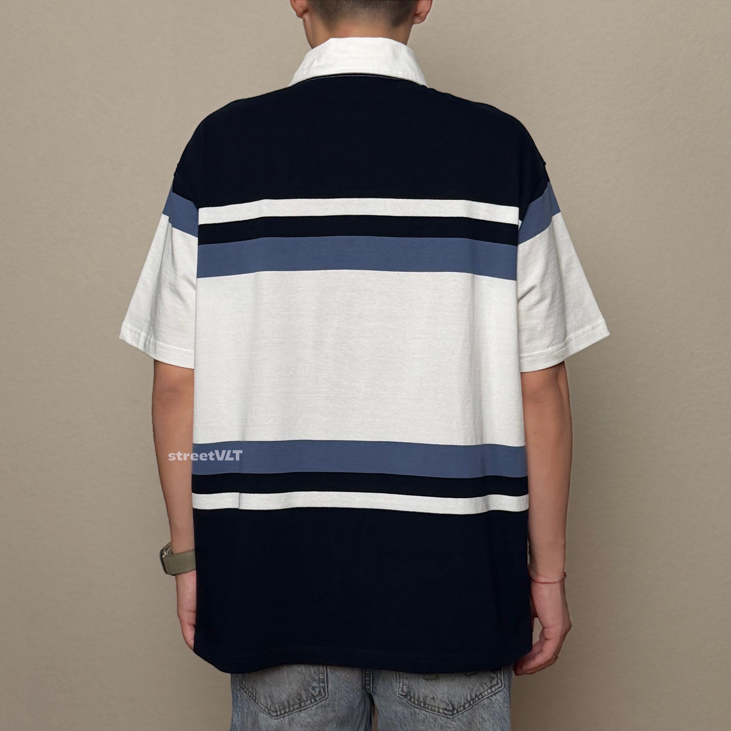 Gro Grocery College Logo Stripe Polo Shirt
