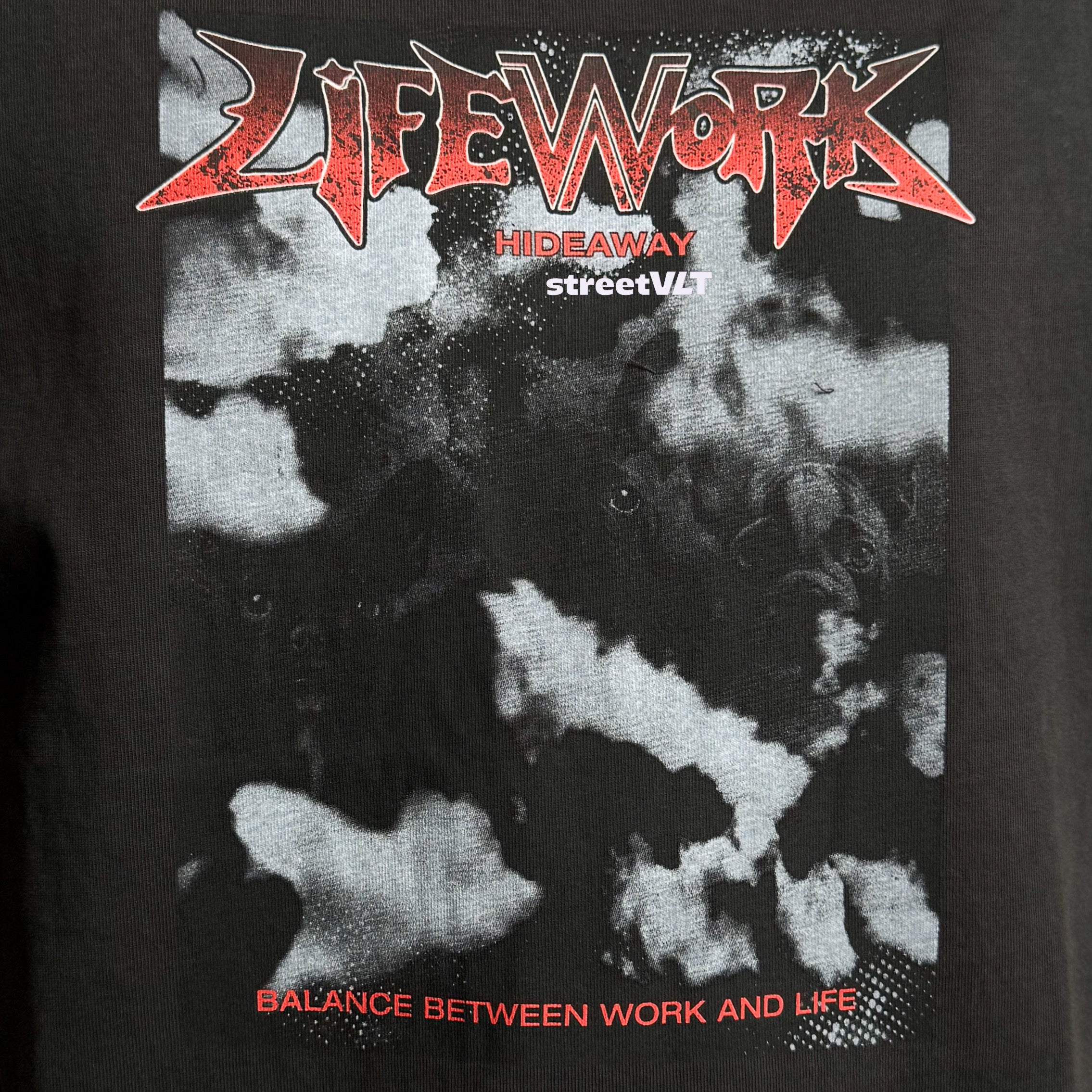 Life Work Korea Vintage Monotone Graphic Dyed Tee