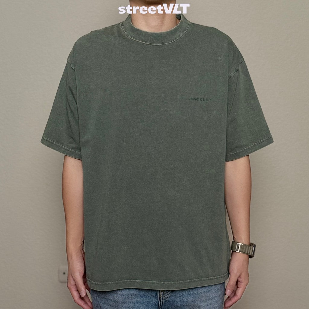 Gro Grocery Basic Washed Boxy Hunter Green Tee Original