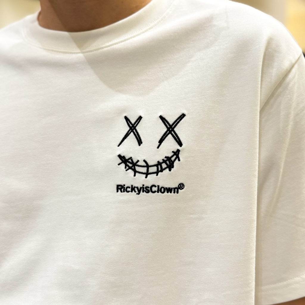 RIC Ricky is Clown Black Mamba Diablo Snakeskin Embroidery White Tee
