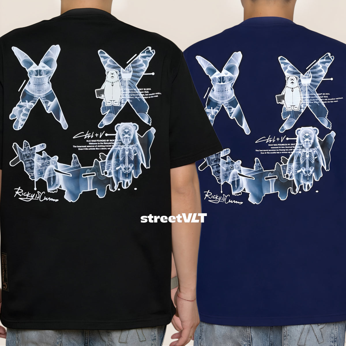 RIC Ricky is Clown Light and Shadow Bear X-Ray Tee