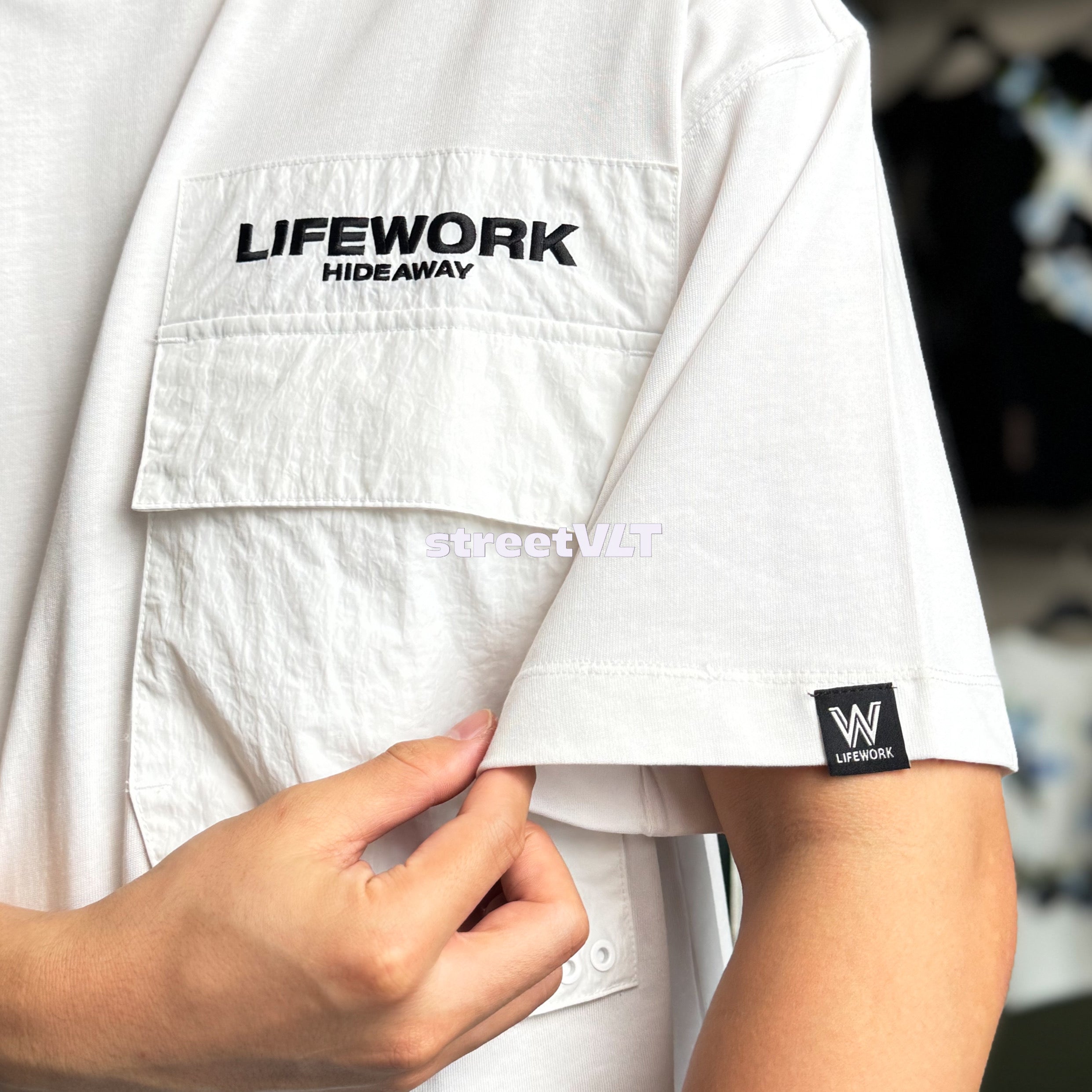 Life Work Korea Woven Pocket Embroidered Tee