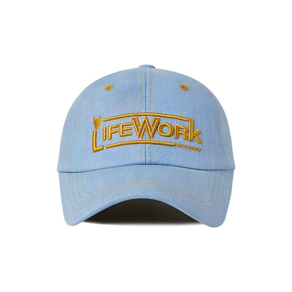 Life Work Korea Stitch Denim Soft Ball Cap