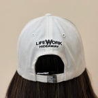 Life Work Korea W Volume Embroidery Hard Ball Cap