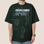 Doubleback Shoeprint Oversized Dark Green Tee