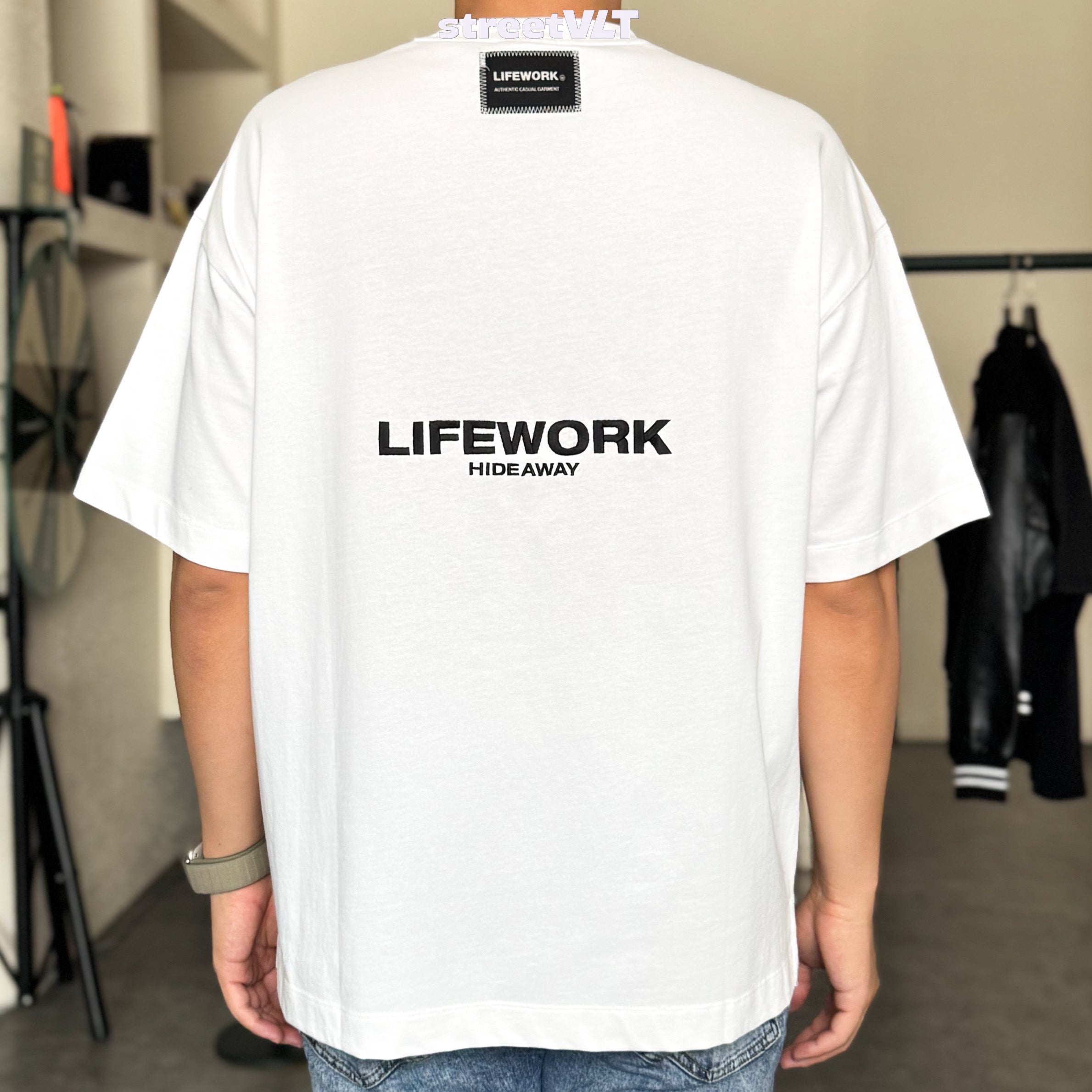 Life Work Korea Woven Pocket Embroidered Tee