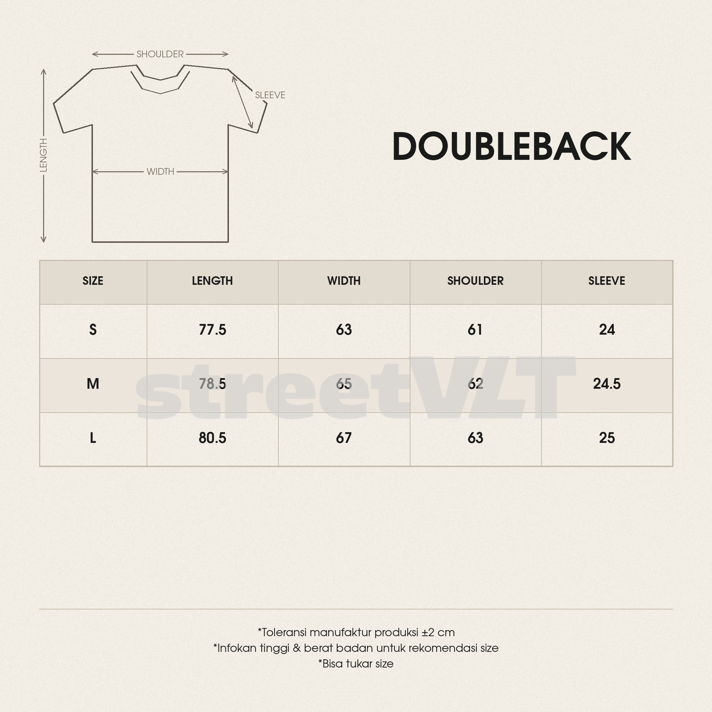 Doubleback Infinity Snake Oversized Beige Tee size chart