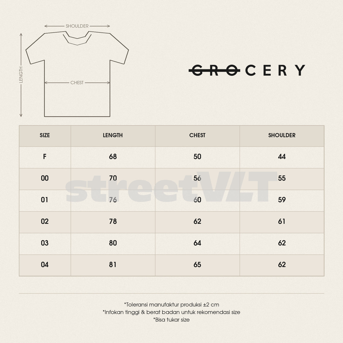 Gro Grocery Sand Washed Painted Slogan Tee size chart