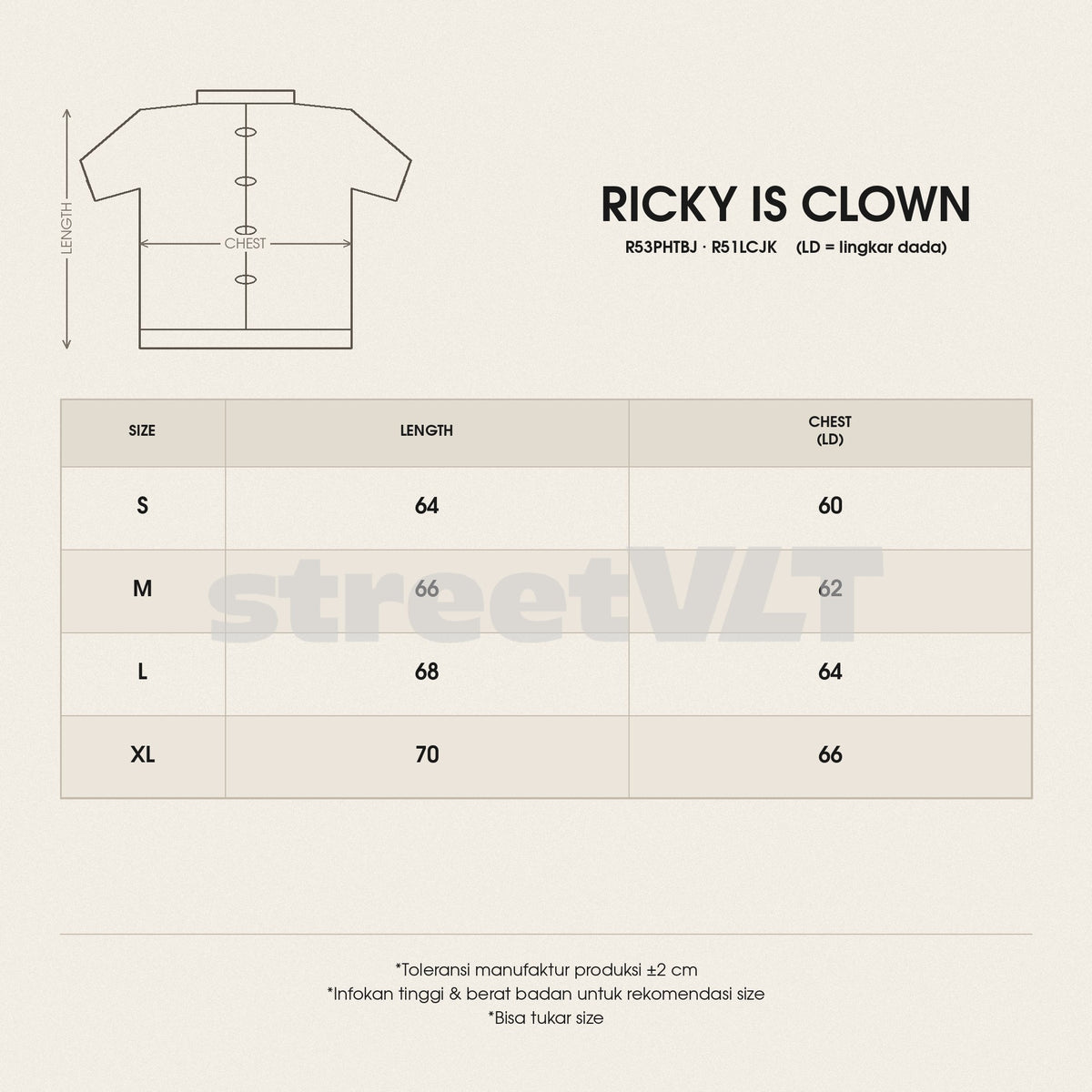 Ricky is Clown Pineapple Head Towel Baseball Varsity Jacket size chart