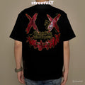 Ricky is Clown Red and Gold Horse Patchwork Tee