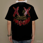 Ricky is Clown Red and Gold Horse Patchwork Tee