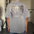 Life Work Korea Wing Print Garment Dyed Grey Tee