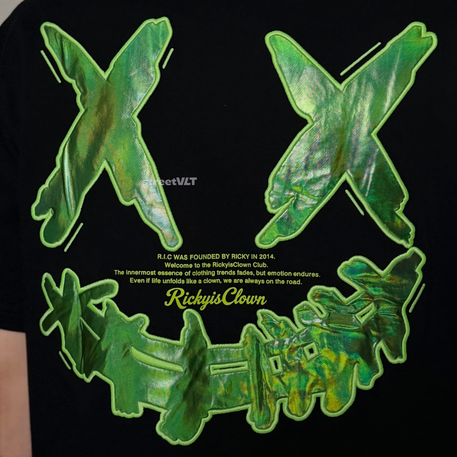 Ricky is Clown Dazzling Green Glow in the Dark Tee