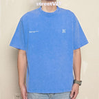 Gro Grocery Daily Essentials Washed Graphic Boxy Blue Tee