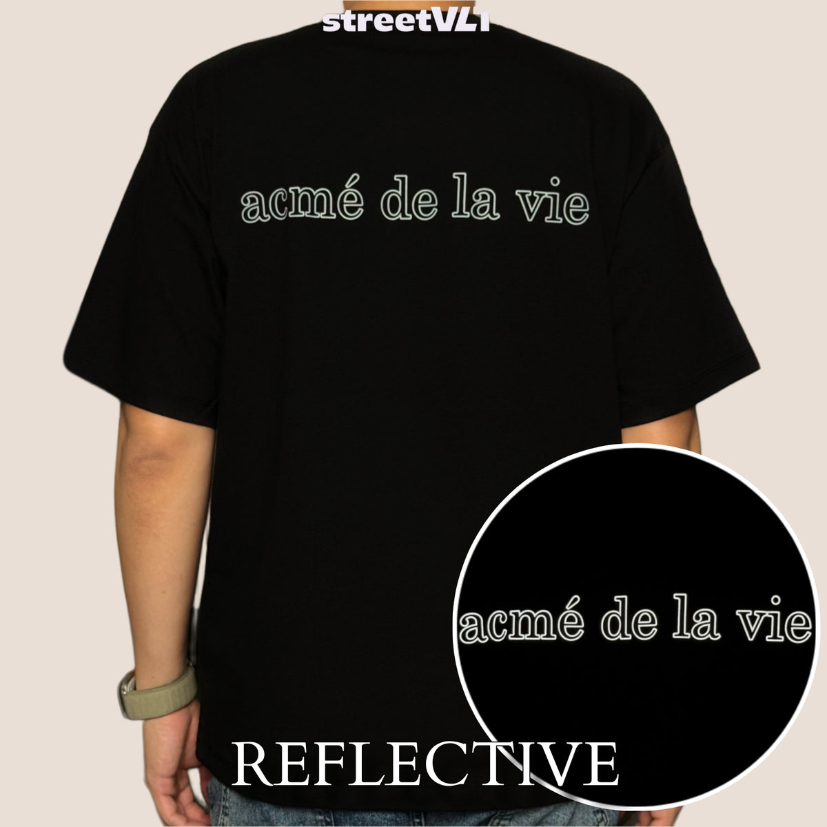 ADLV Reflection Basic Logo Reflective Short Sleeve T-Shirt Acme De La Vie