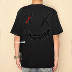 RIC Ricky is Clown Black Mamba Diablo Snakeskin Embroidery Black Tee