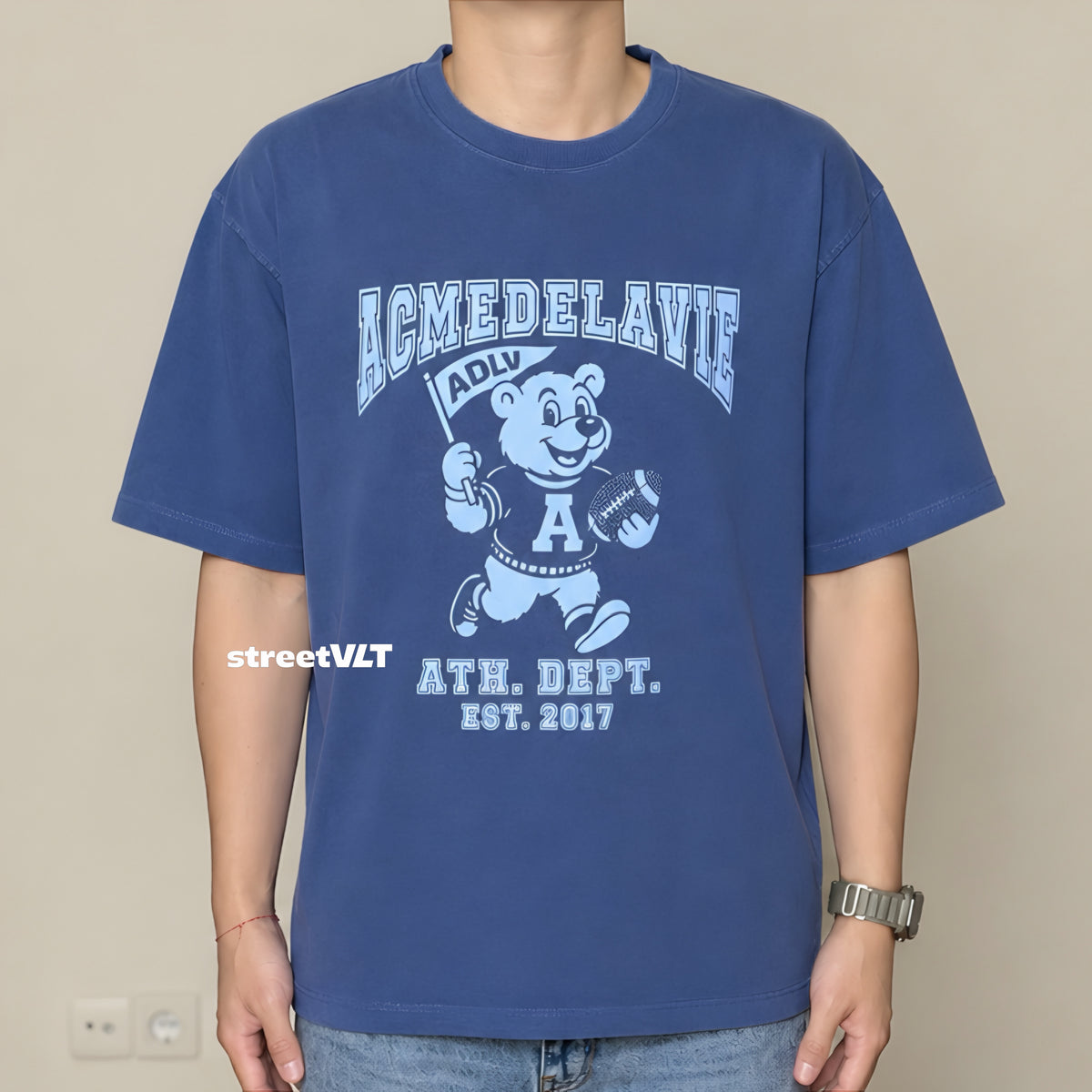 ADLV Football AC Bear Pigment Short Sleeve T-Shirt Acme De La Vie