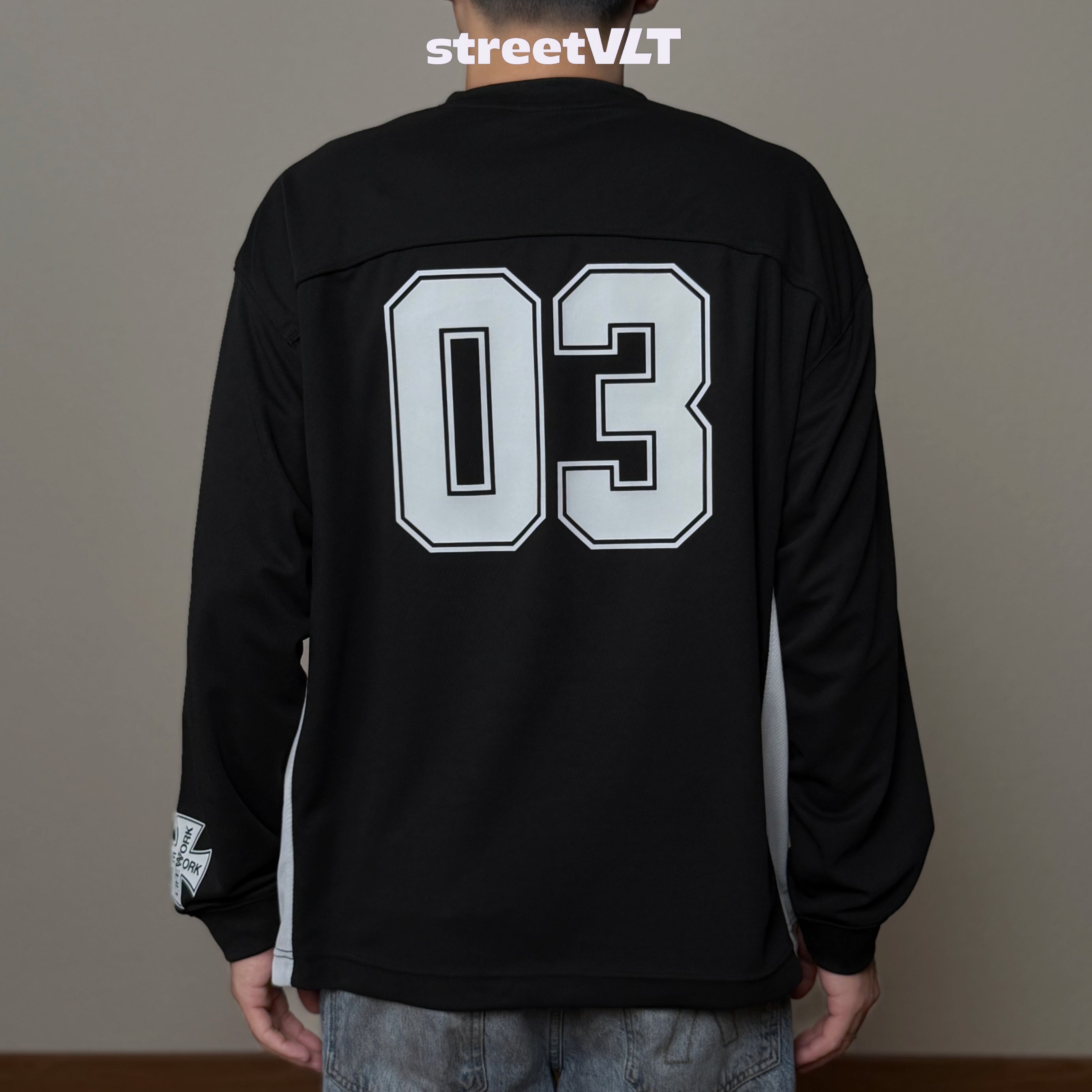 Life Work Korea Mesh block V-neck Jersey Tee