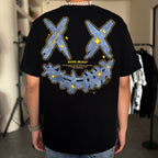 Ricky is Clown Azure Spark Blue Starburst Embroidered Tee