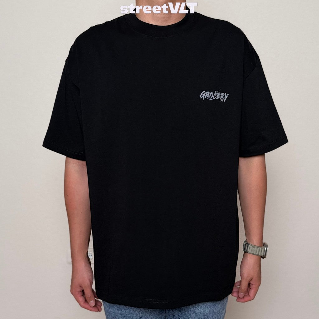 Gro Grocery Chinese Calligraphy Invoice Reflective Tee