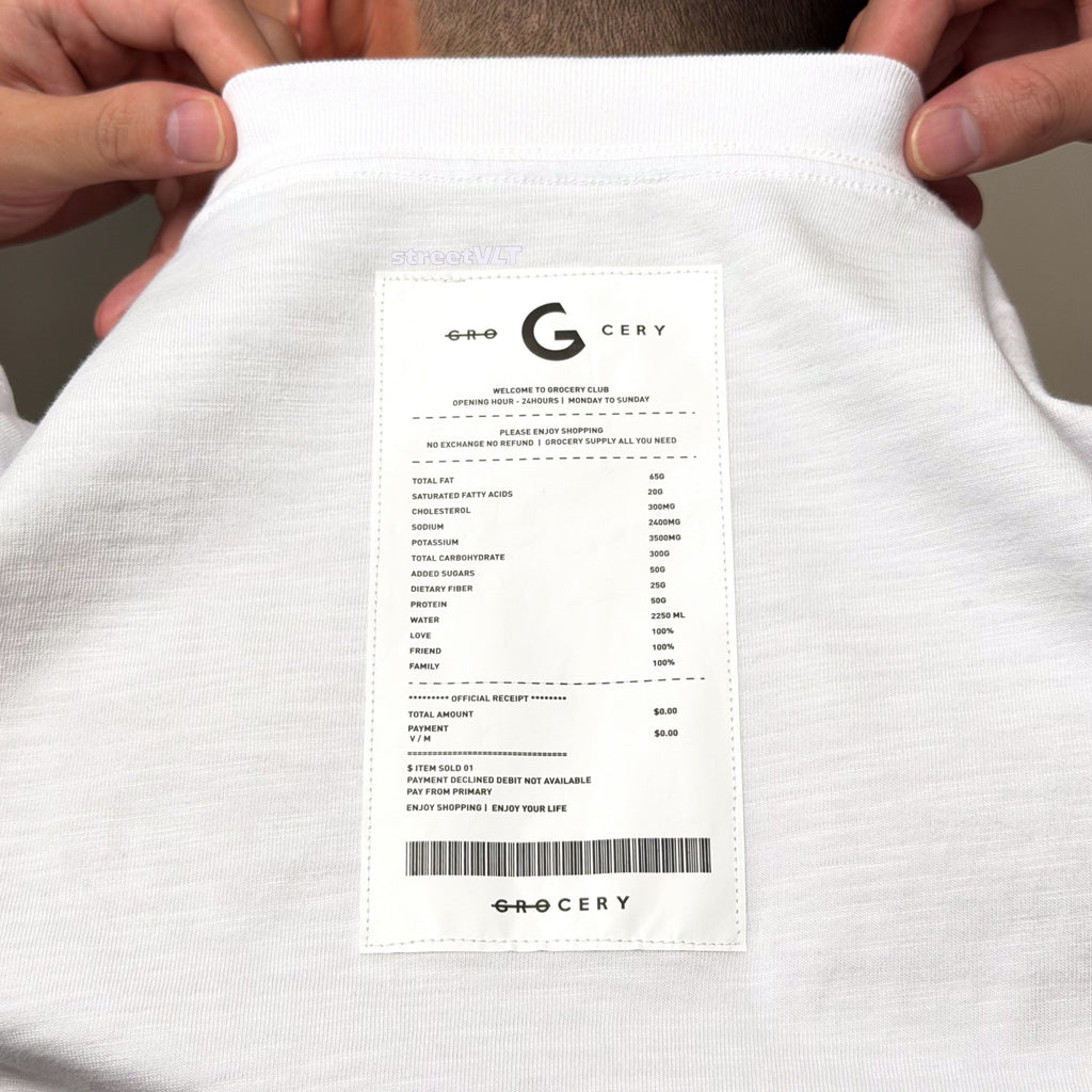 Gro Grocery 001 Invoice White Tee