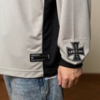 Life Work Korea Mesh block V-neck Jersey Tee