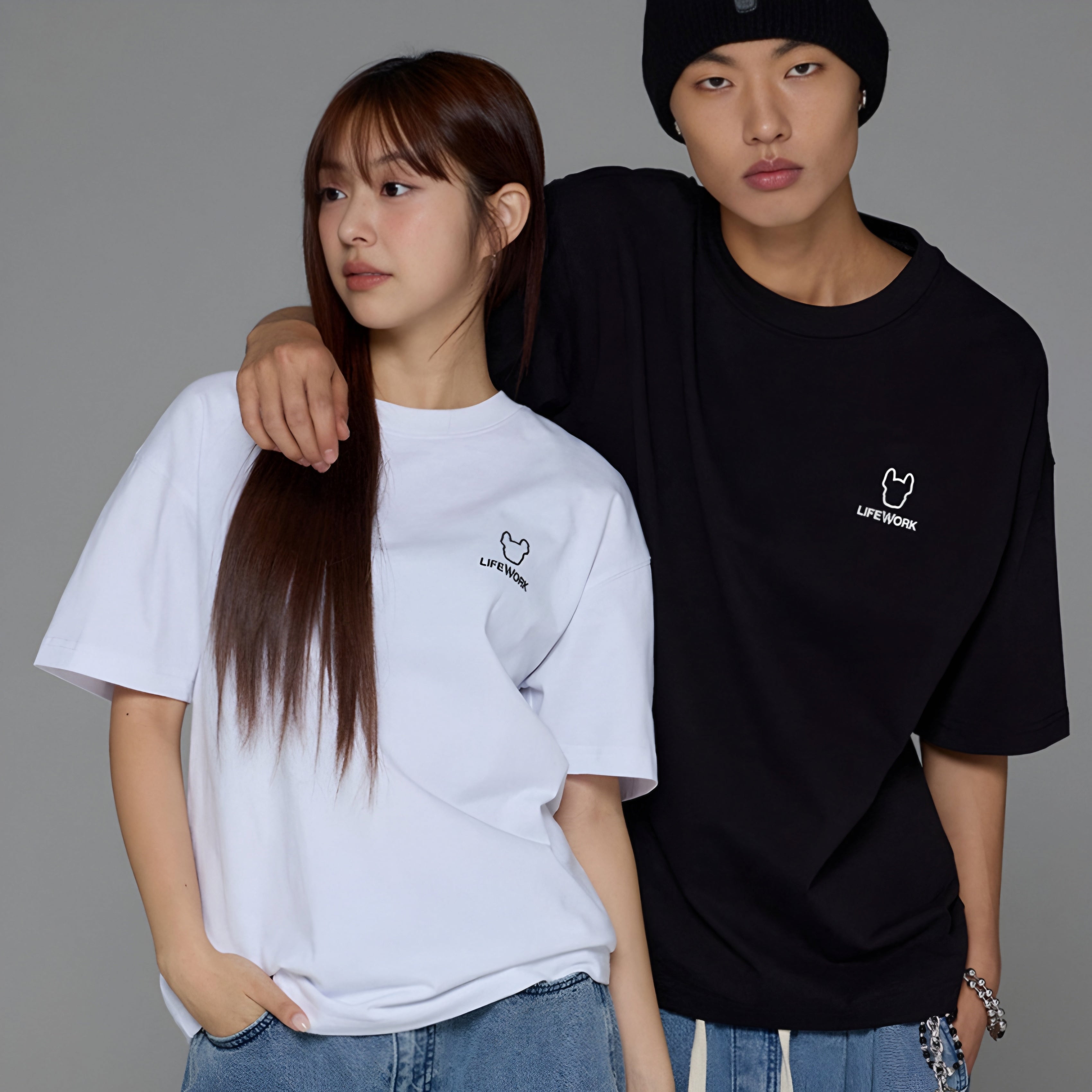 Life Work Korea 2 Pack Silhouette Radog Basic Tee