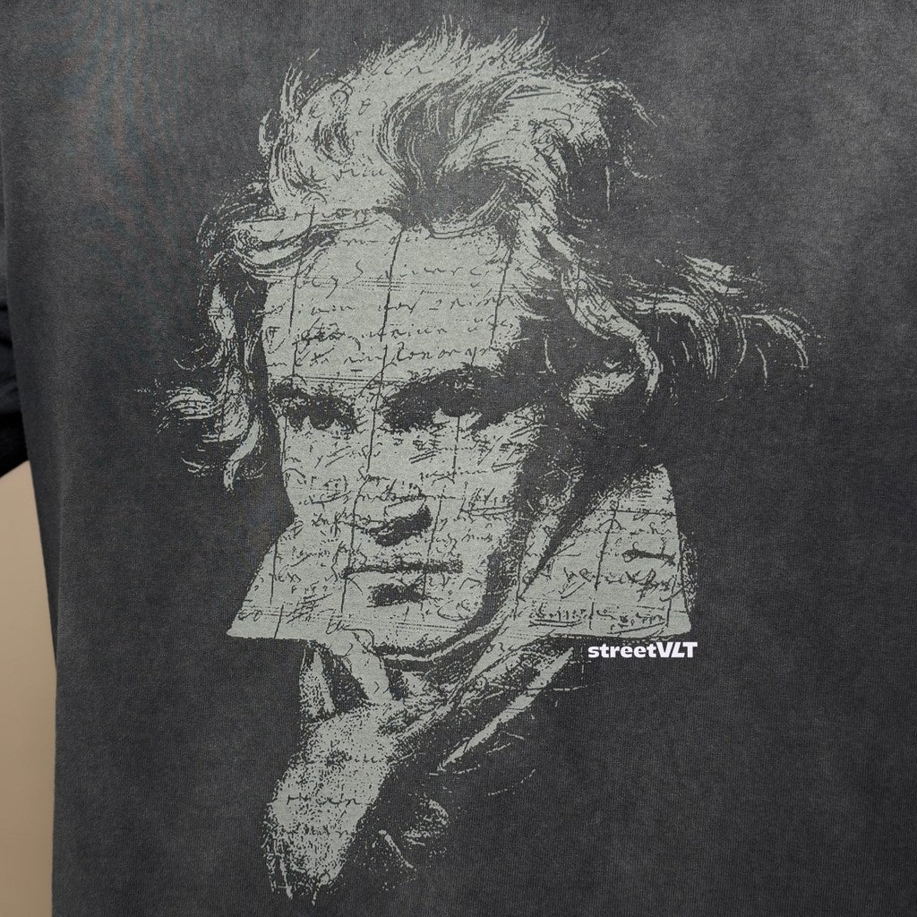 Gro Grocery Washed Beethoven Graphic Faded Tee