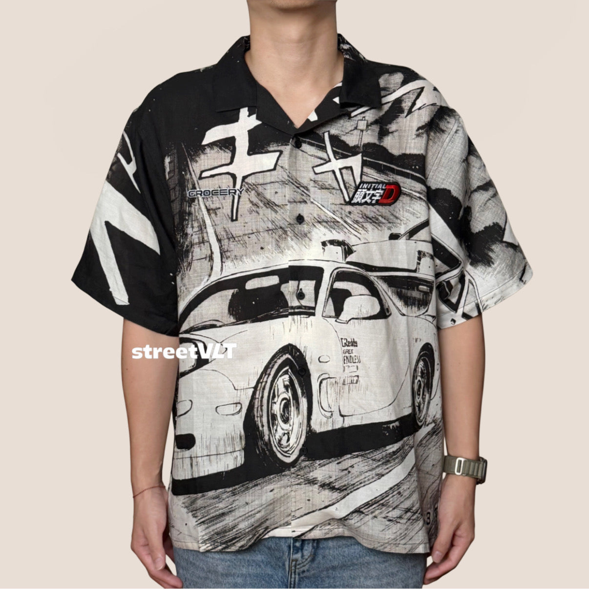 Gro Grocery Tarmac Initial D 86 vs FD Short Sleeve Shirt