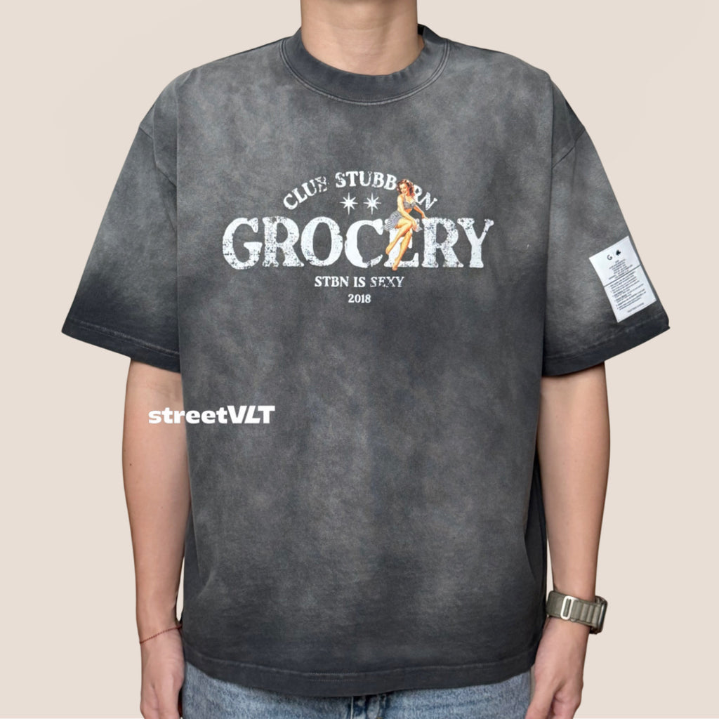 Gro Grocery X Club Stubborn Logo Boxy Washed Tee