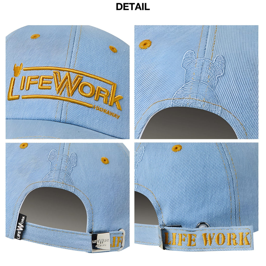 Life Work Korea Stitch Denim Soft Ball Cap