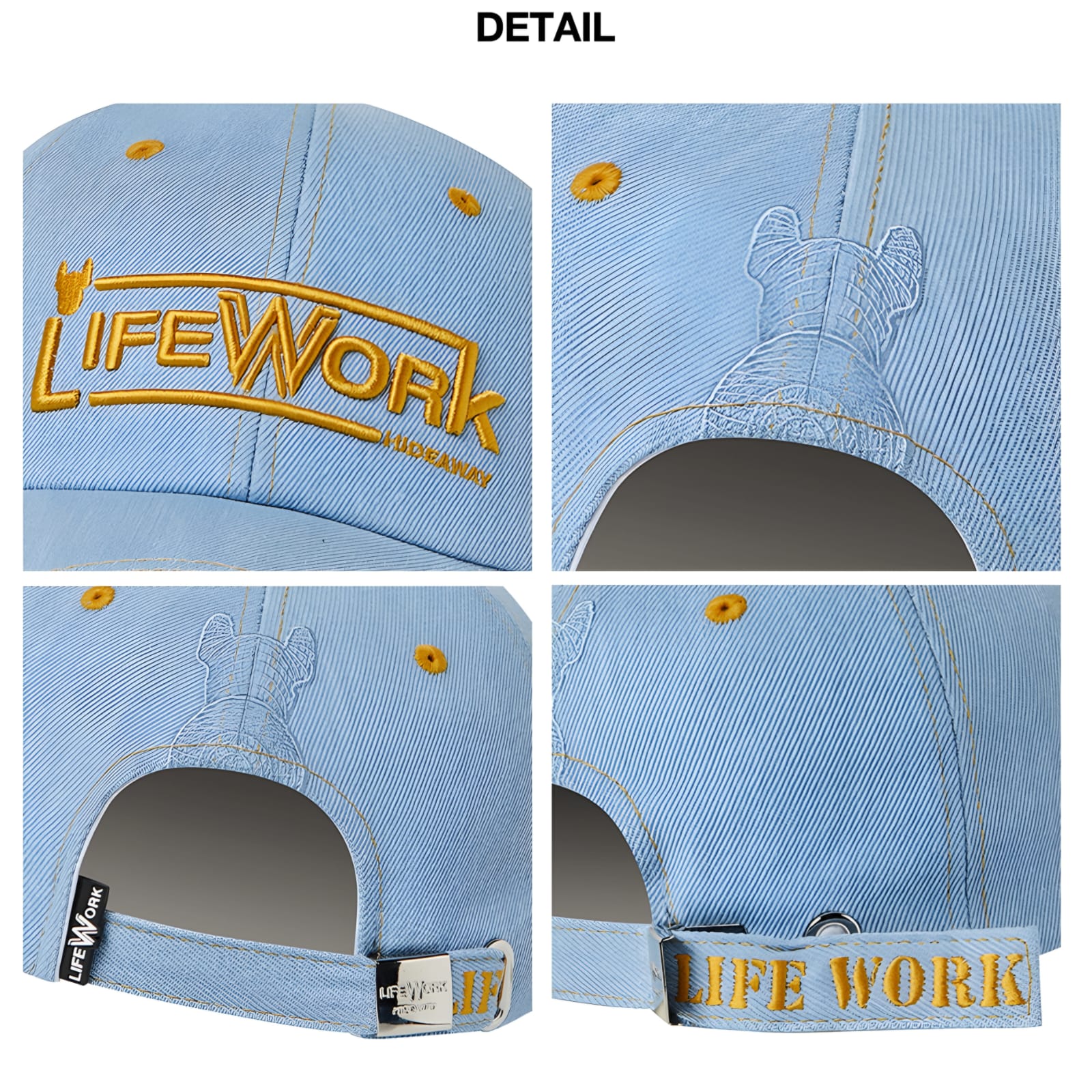 Life Work Korea Stitch Denim Soft Ball Cap