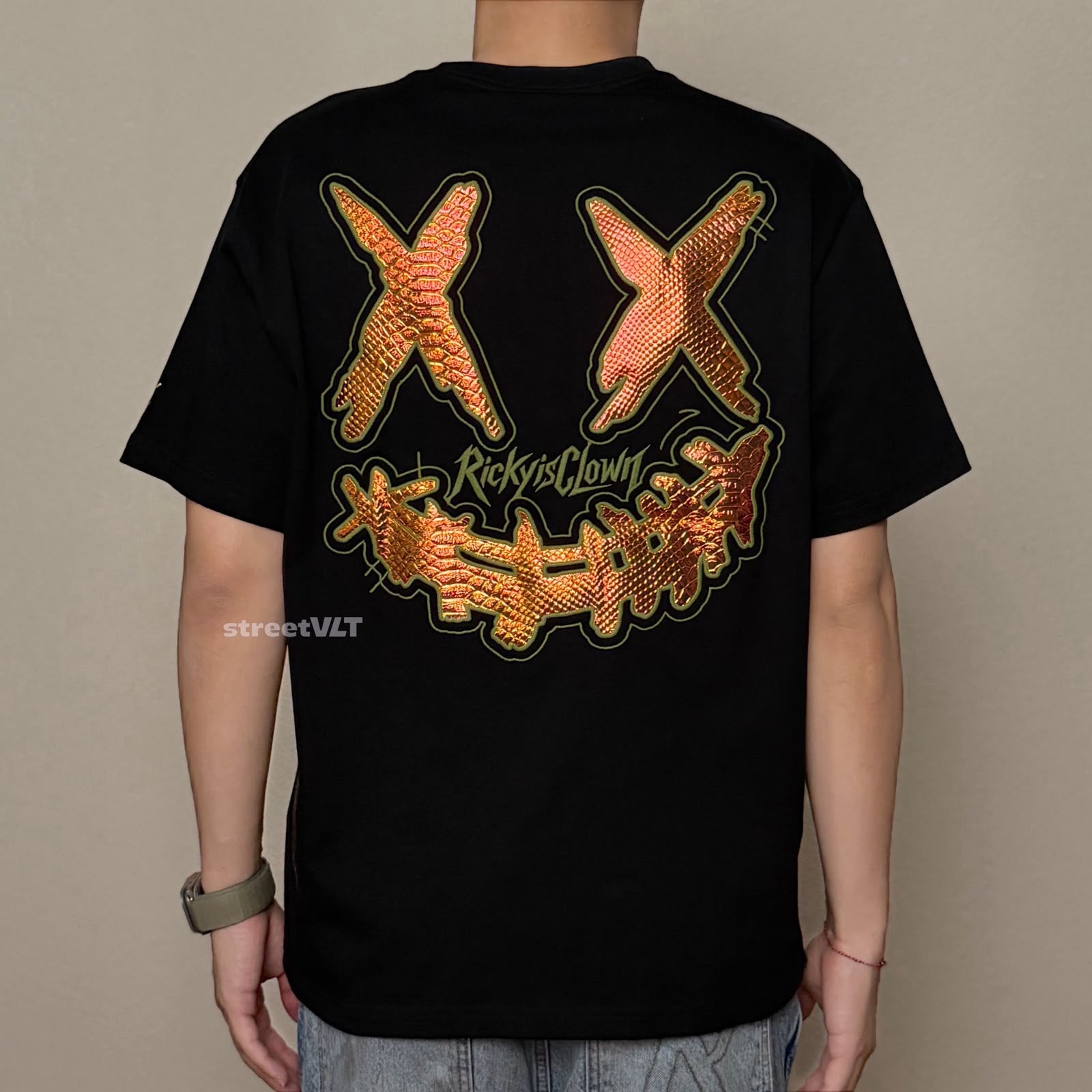 Ricky is Clown Gold Plated Crocodile Embroidered Tee