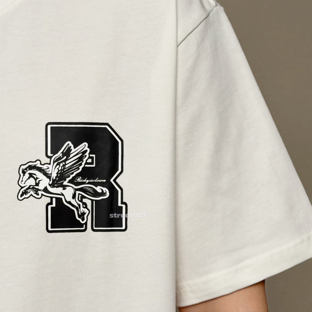 Ricky Is Clown Pegasus Gold Horse White Tee