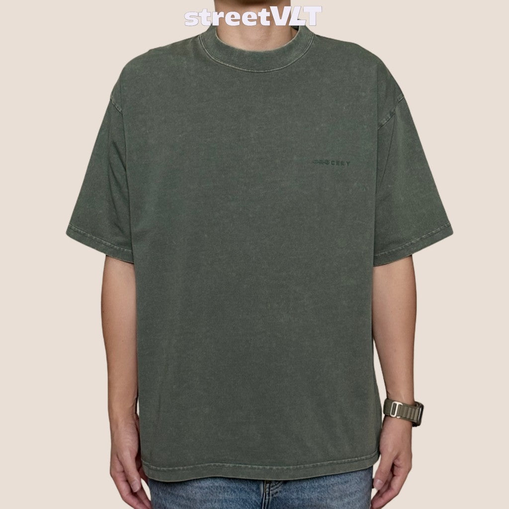 Gro Grocery Basic Washed Boxy Hunter Green Tee Original