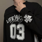 Life Work Korea Mesh block V-neck Jersey Tee