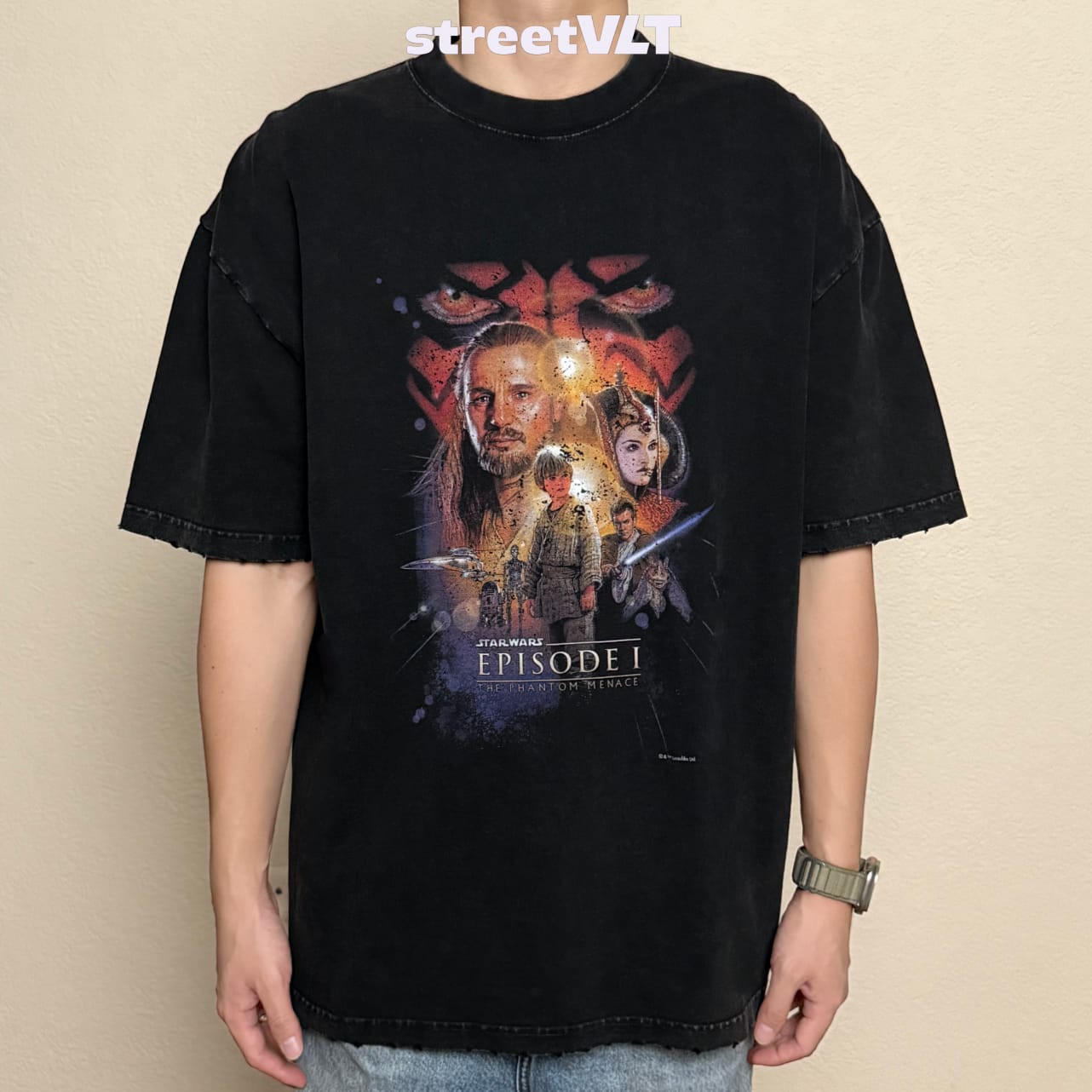 Gro Grocery Star Wars The Phantom Menace 1999 Poster Washed Invoice Tee