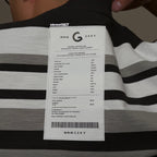 Gro Grocery 001 Invoice Stripe Multi Black Tee