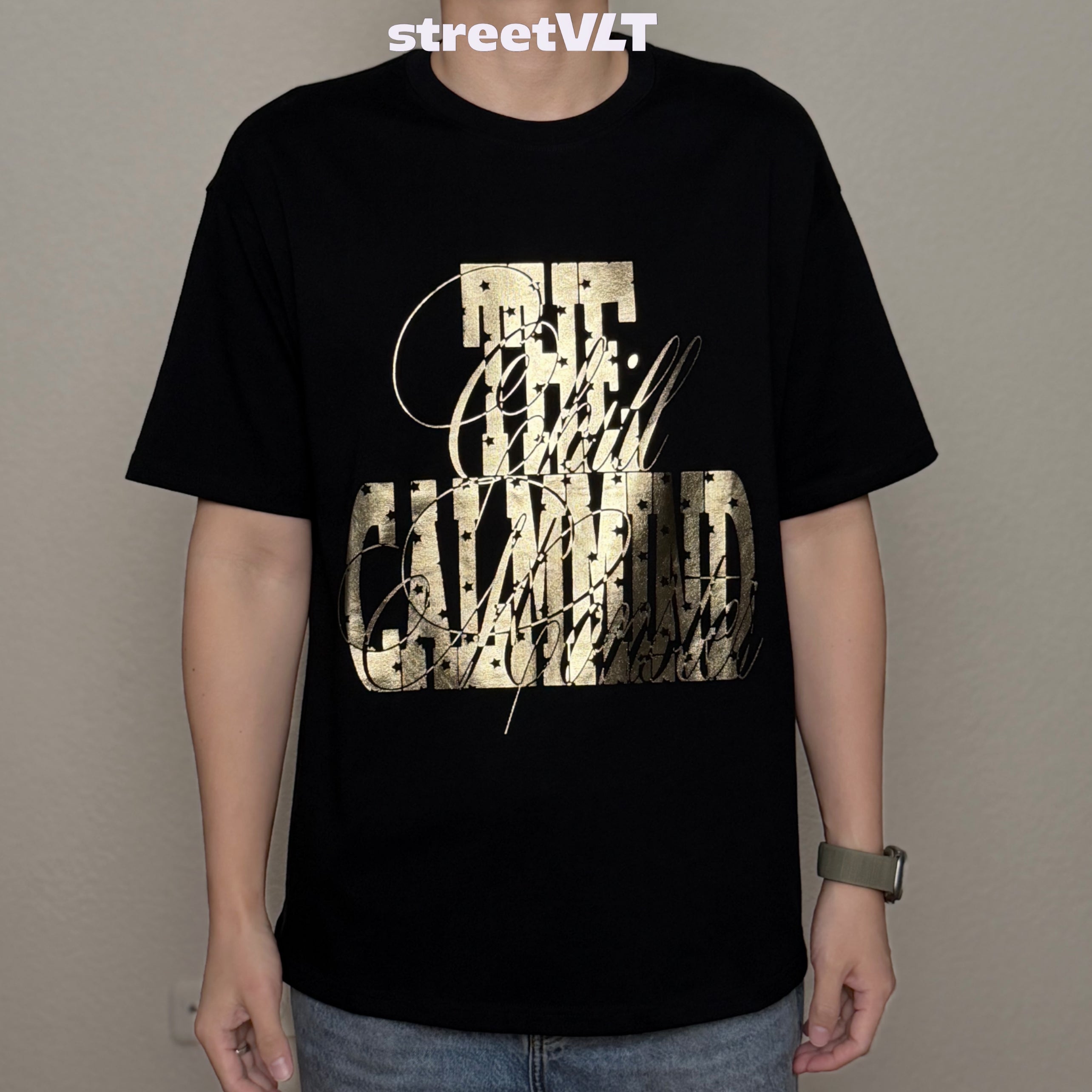 Calmmind Gold Foil Metallic Monster Graphic Tee