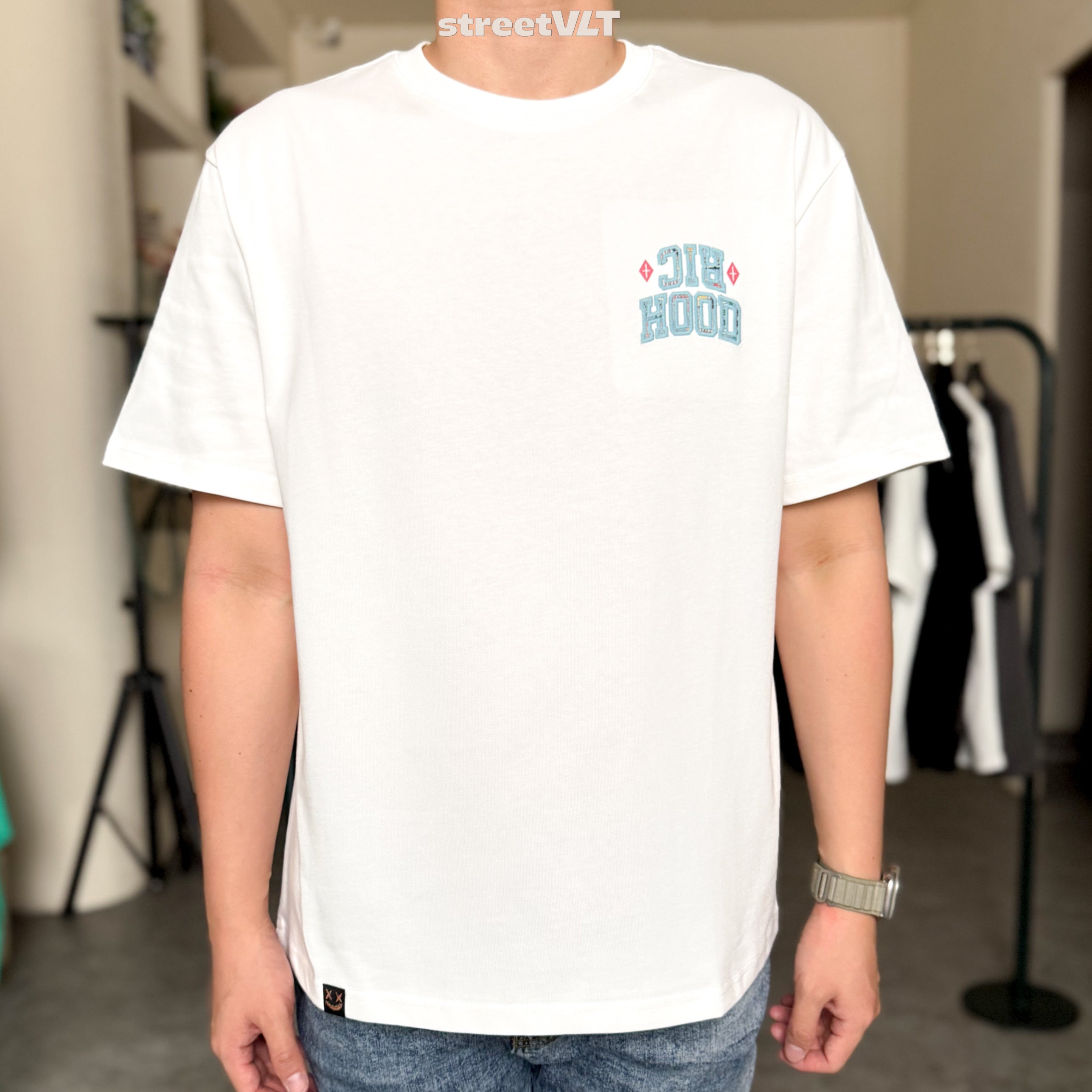 Ricky is Clown Sky Blue Tribe Patchwork Embroidered Tee