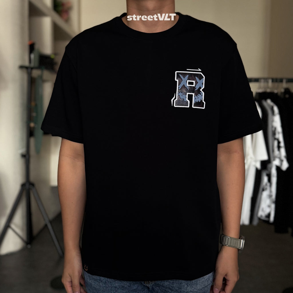 Ricky is Clown Shadow Claw Leopard Embroidered Leather Tee