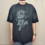 Gro Grocery Washed Beethoven Graphic Faded Tee