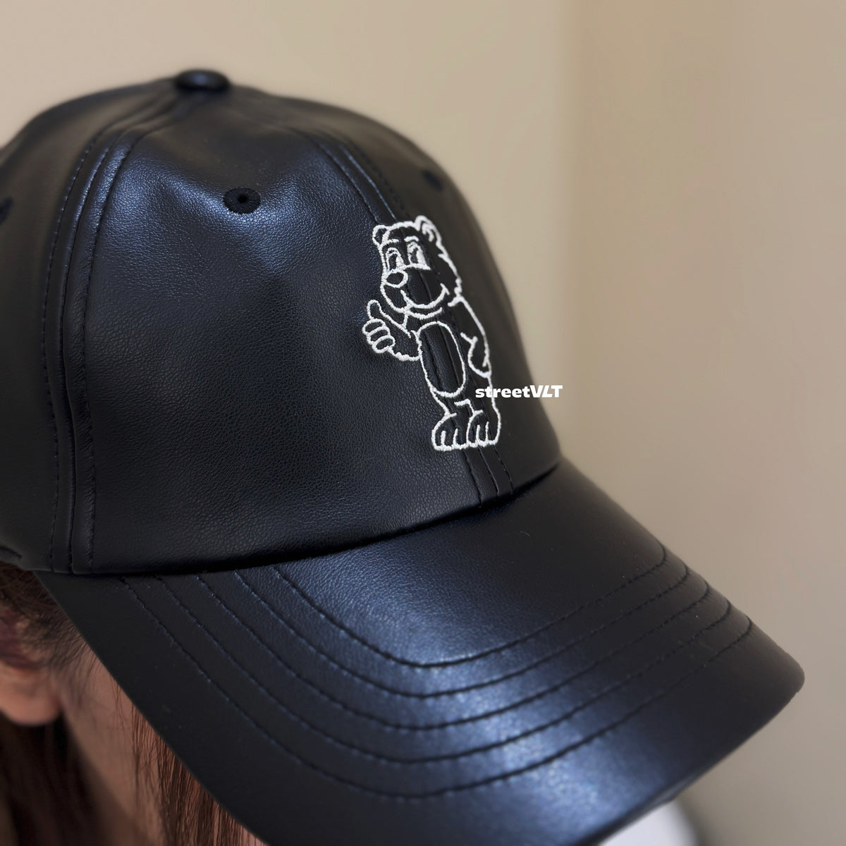ADLV Line AC Bear Vegan Leather Ball Cap Acme De La Vie