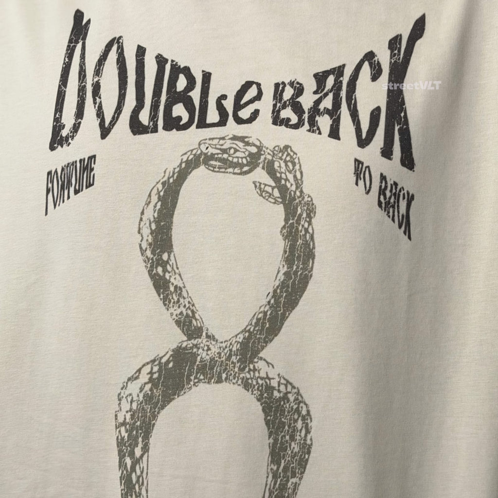 Doubleback Infinity Snake Oversized Beige Tee