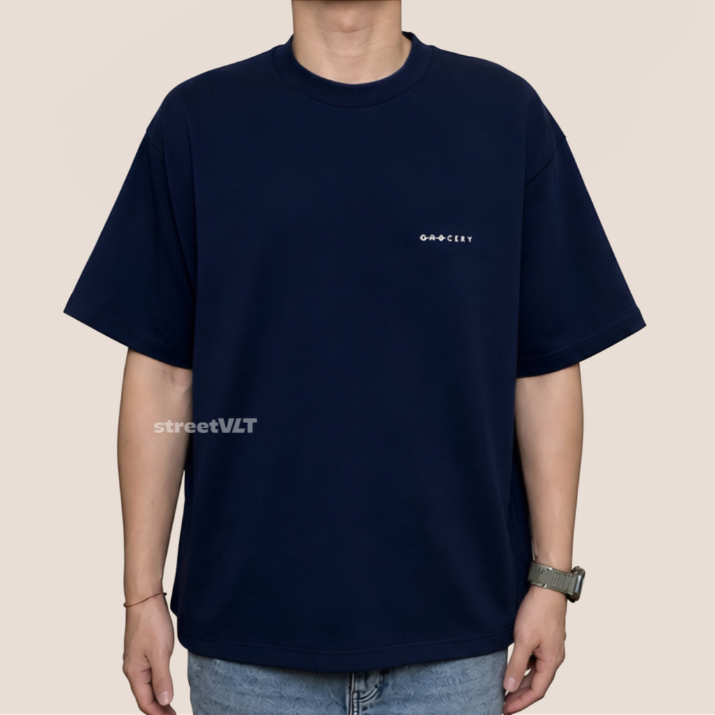Gro Grocery Basic Boxy Navy Tee