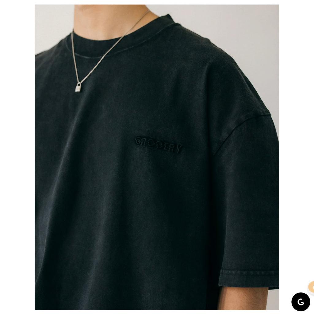 Gro Grocery x Roaring Century Washed  Graphic Invoice Tee