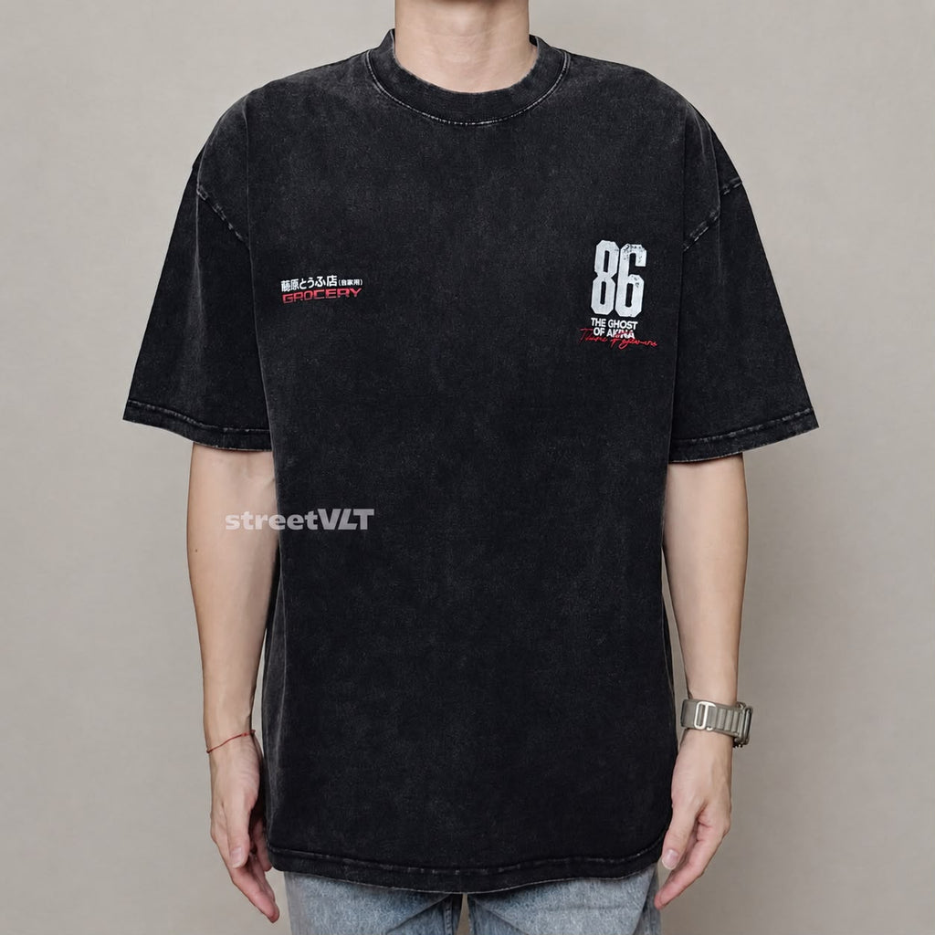 Gro Grocery Tarmac Initial D Takumi Fujiwara AE86 Washed Graphic Tee