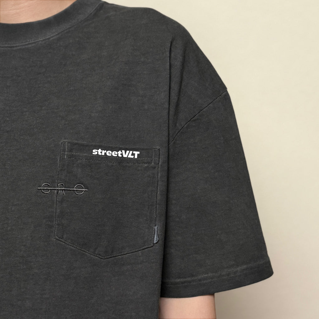Gro Grocery Scene Painted Classic Washed Pocket Invoice Tee