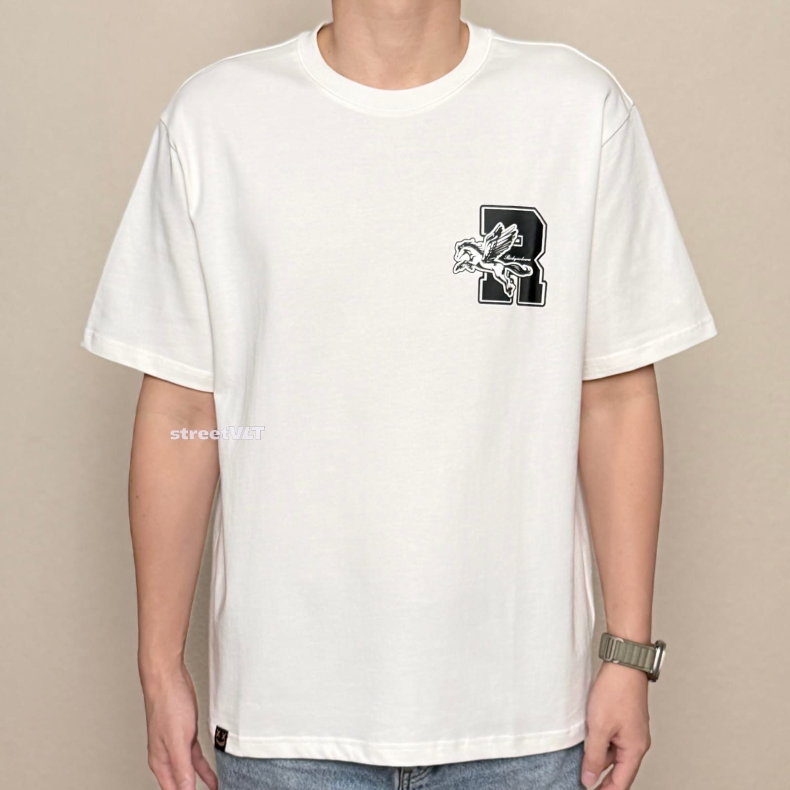 Ricky Is Clown Pegasus Gold Horse White Tee
