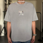 Life Work Korea Wing Print Garment Dyed Grey Tee